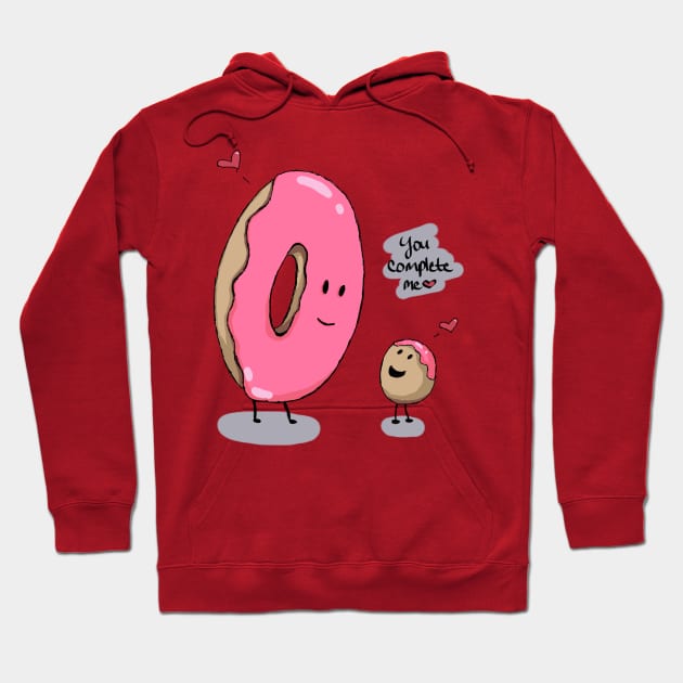 You Complete Me Donuts Hoodie by KittenKirby